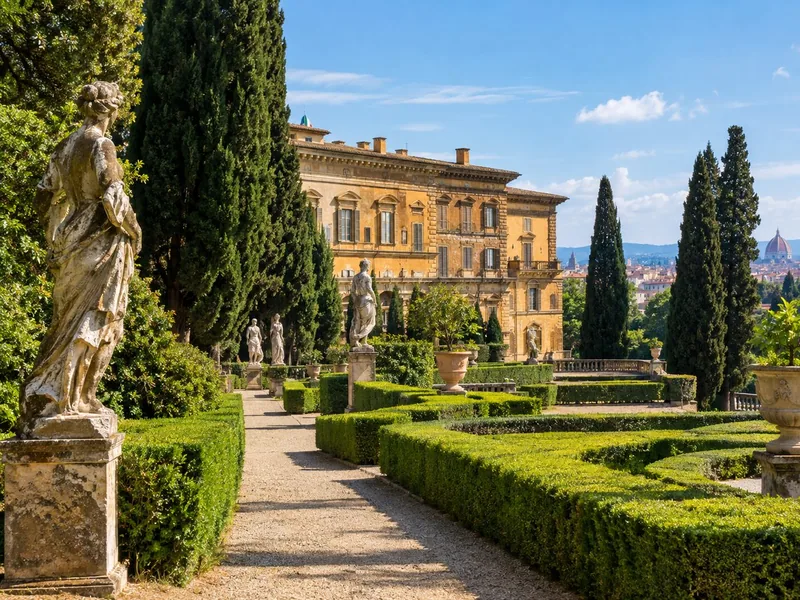 I Giardini di Boboli vicino all'uscita del corridoio